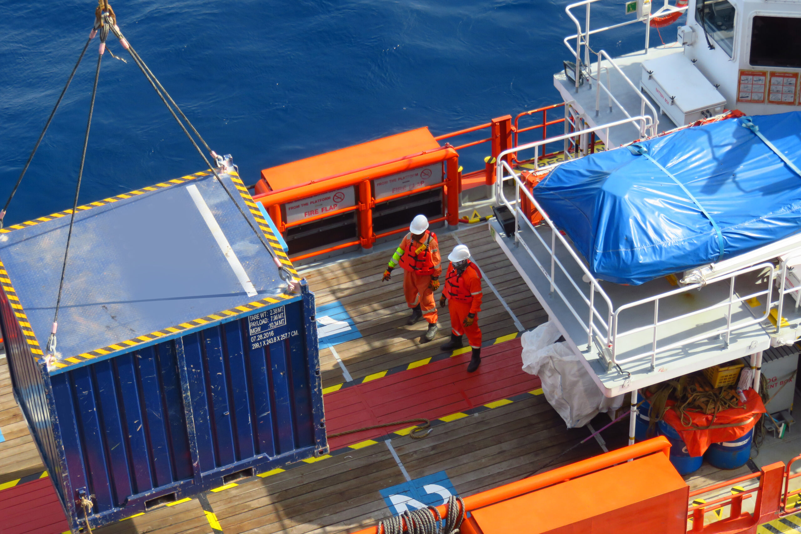 Supply Boat Transfers Cargo to Oil and Gas Industry